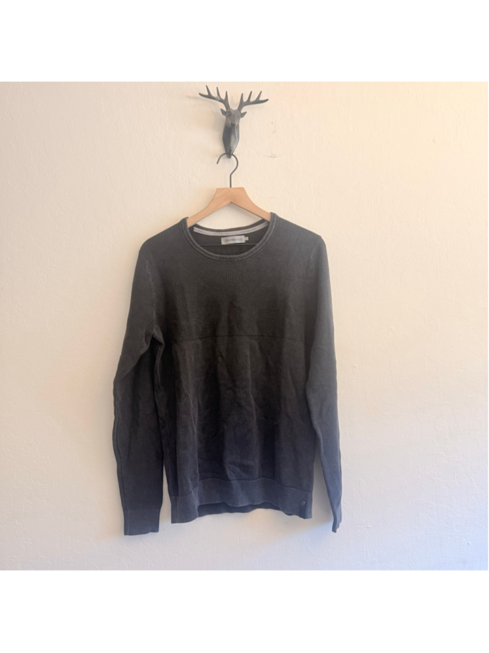 Men's Calvin Klein Jeans Crewneck Sweater Size L Black Grey